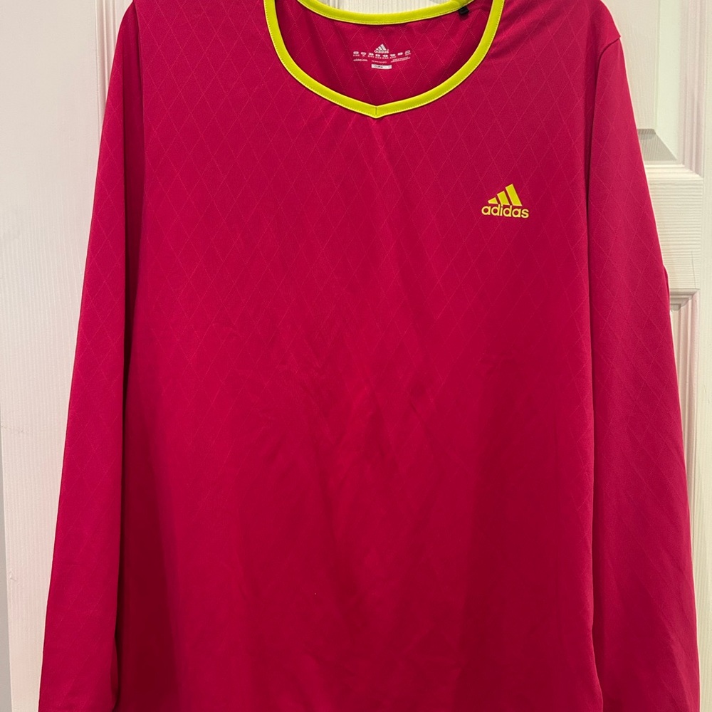 Adidas Red and Yellow Long Sleeve Tennis Top with Matching Tennis Skirt